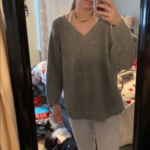Gray knit sweater